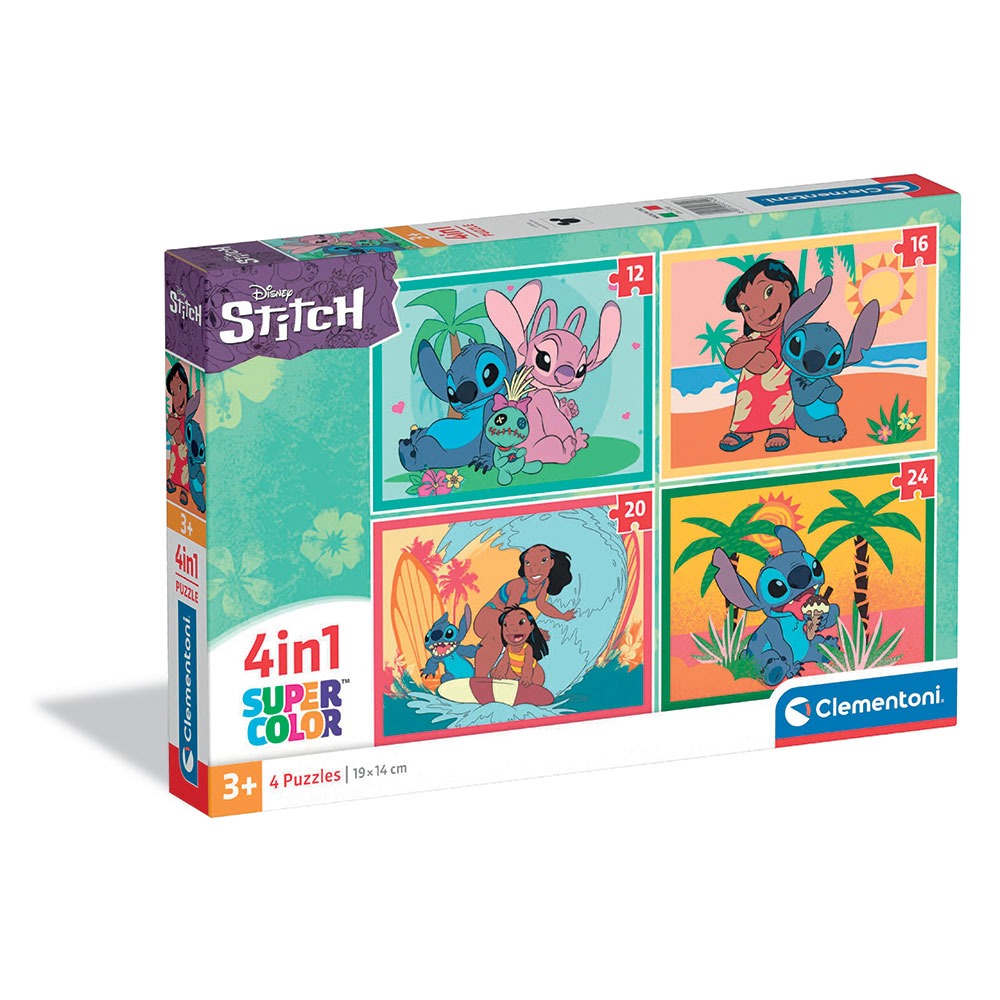 CLEMENTONI 4 в 1 Пъзел Disney Stitch