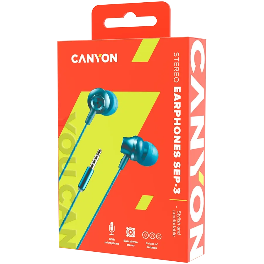 Слушалки Canyon Stereo earphones (CNS-CEP3BG)