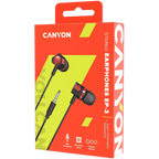 Слушалки Canyon Stereo earphones with microphone, 1.2M, червени