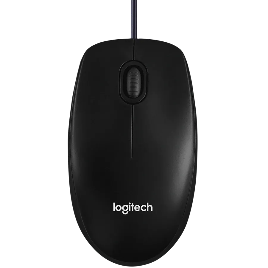 Мишка Logitech B100 Corded, USB, черна