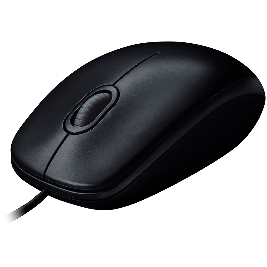 Мишка Logitech B100 Corded, USB, черна