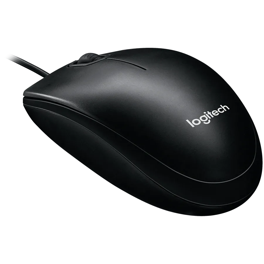 Мишка Logitech B100 Corded, USB, черна