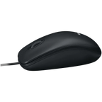 Мишка Logitech B100 Corded, USB, черна