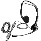 Слушалки Logitech PC960 Corded Stereo BLACK, USB