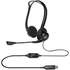 Слушалки Logitech PC960 Corded Stereo BLACK, USB