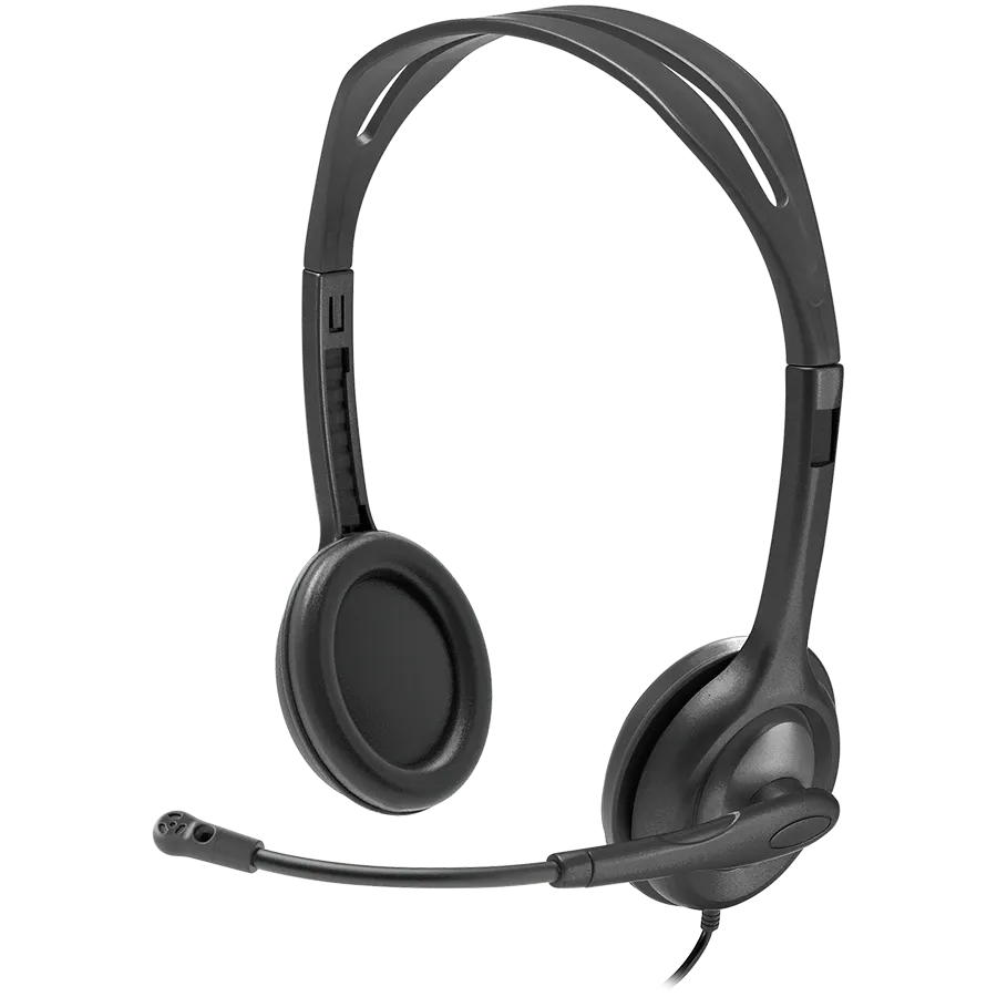 Слушалки Logitech H111 Corded Stereo, 3.5 MM, черни