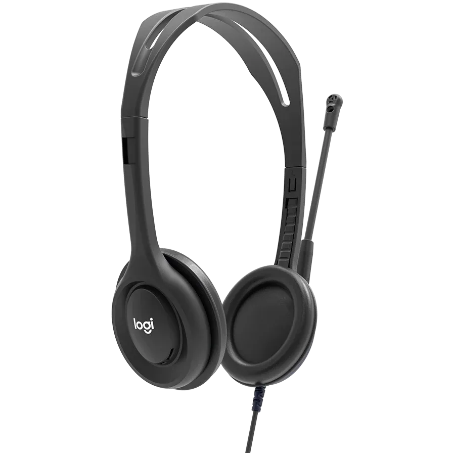 Слушалки Logitech H111 Corded Stereo, 3.5 MM, черни