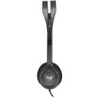 Слушалки Logitech H111 Corded Stereo, 3.5 MM, черни