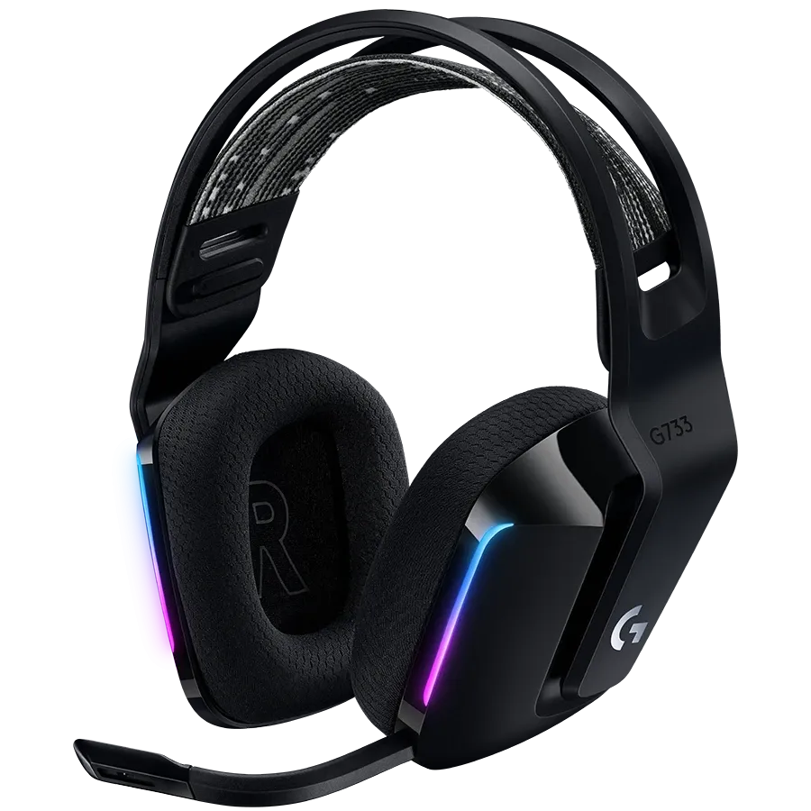 Слушалки Logitech G733 Lightspeed Wireless RGB, черни