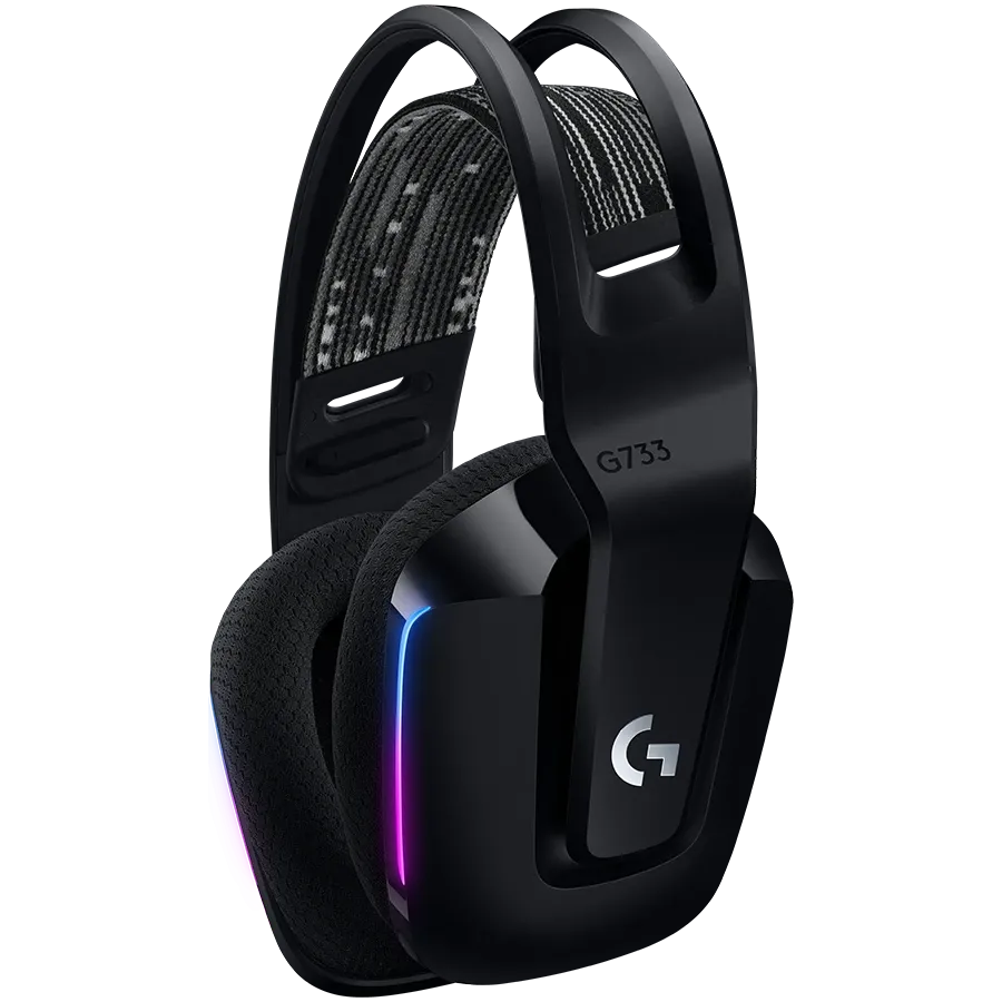 Слушалки Logitech G733 Lightspeed Wireless RGB, черни
