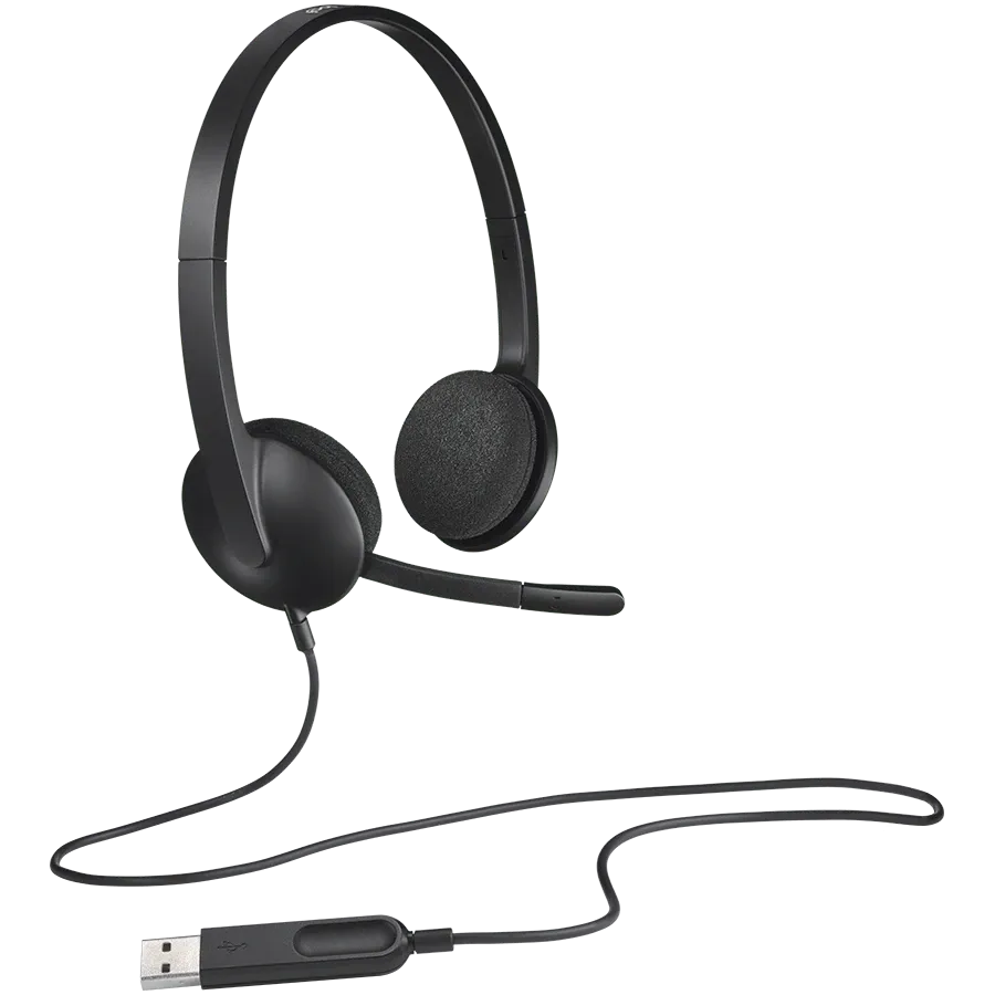 Слушалки Logitech H340 Corded, USB, черни