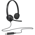 Слушалки Logitech H340 Corded, USB, черни