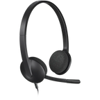 Слушалки Logitech H340 Corded, USB, черни