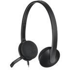 Слушалки Logitech H340 Corded, USB, черни