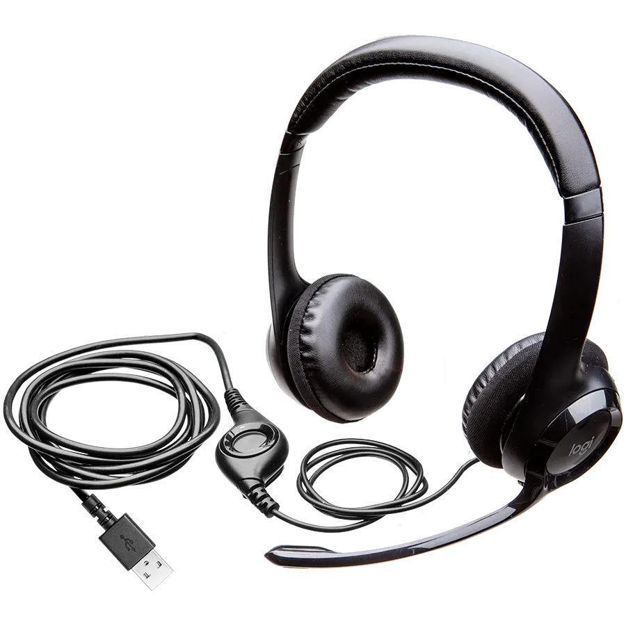 Слушалки Logitech H390 Corded, USB, черни