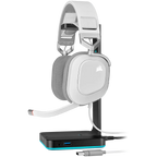 Геймърски слушалки Corsair HS80 RGB USB, EU, бяли