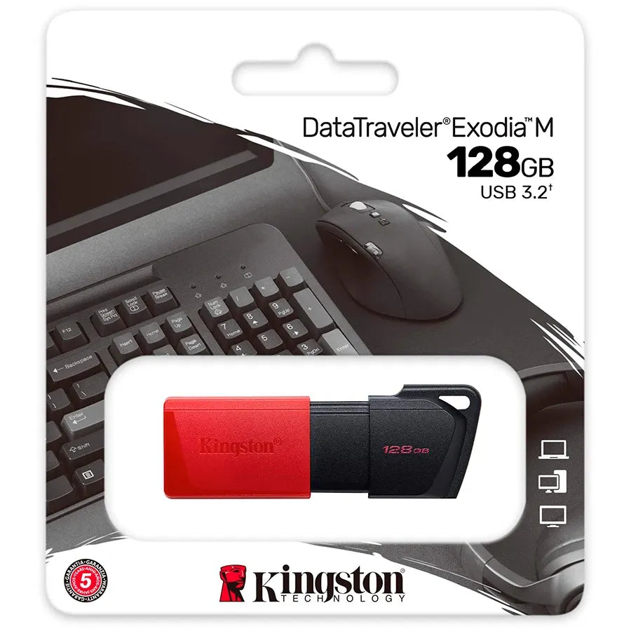 USB флаш памет Kingston 128GB USB3.2 Gen1 DataTraveler Exodia M (Black +