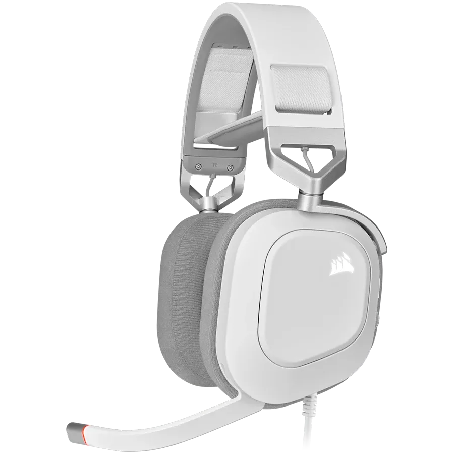 Геймърски слушалки Corsair HS80 RGB Wireless, EU, бяли
