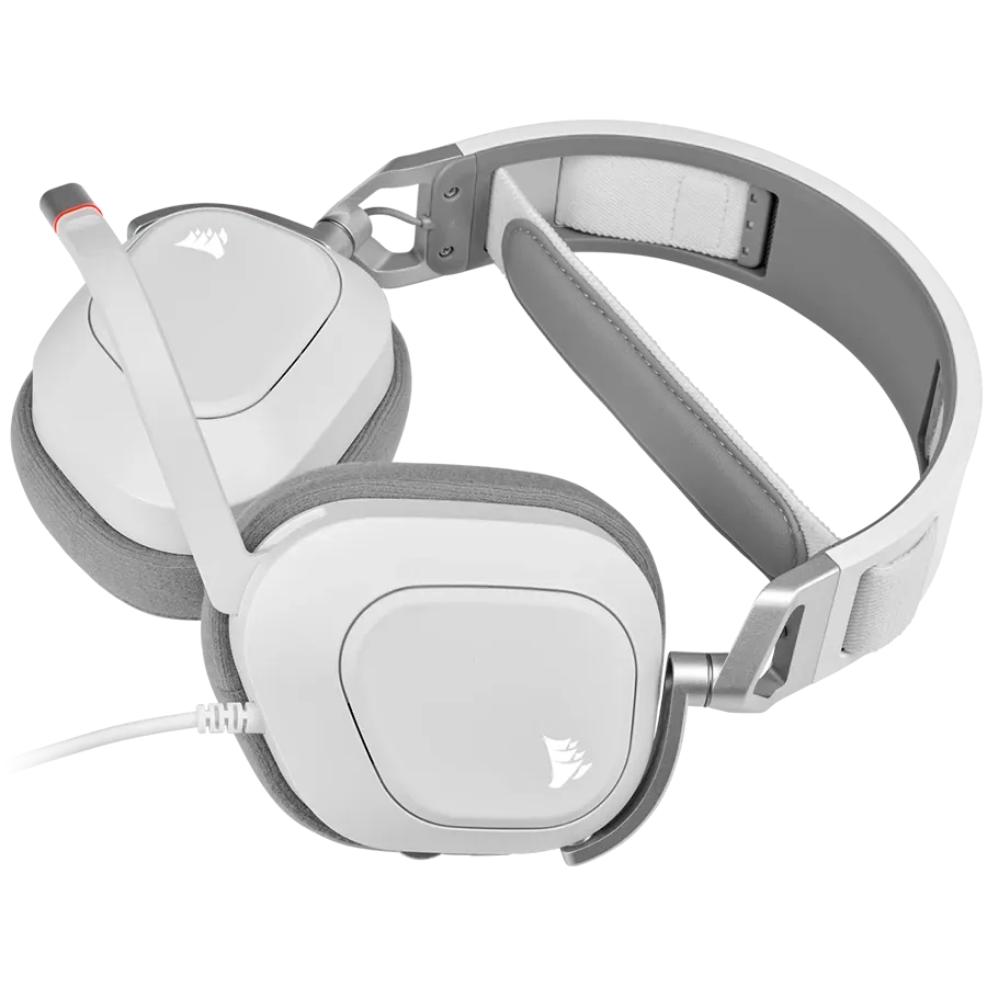 Геймърски слушалки Corsair HS80 RGB Wireless, EU, бяли