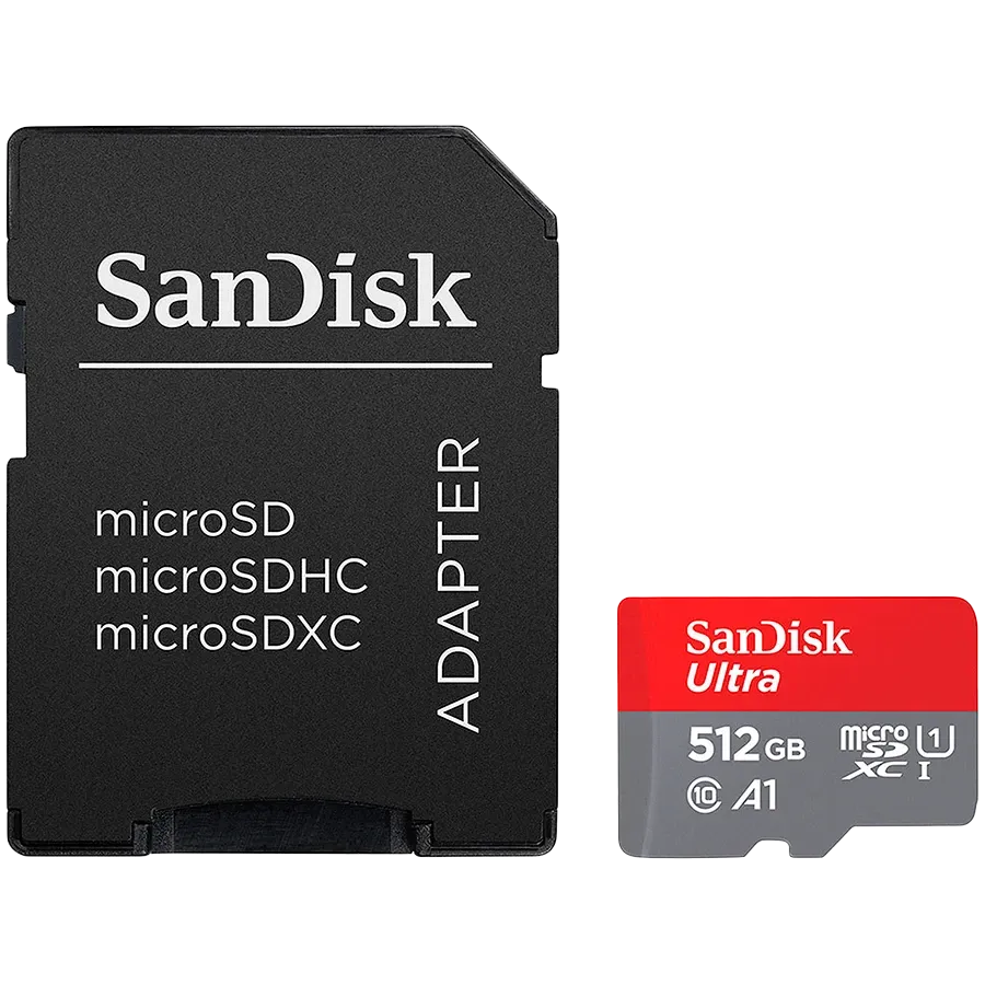 Карта памет SanDisk Ultra microSDXC 512GB + SD Adapter 150MB/s A1 Class 10 UHS-I