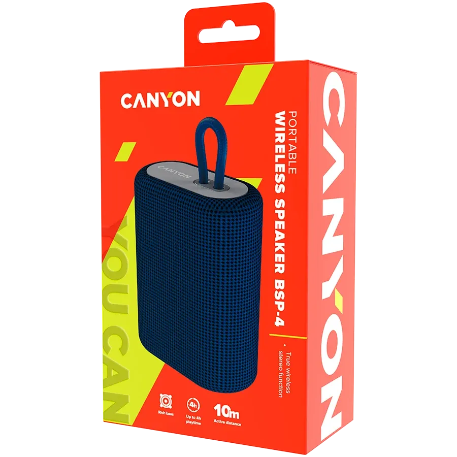 Bluetooth тонколона Canyon BSP-4 5W, синя