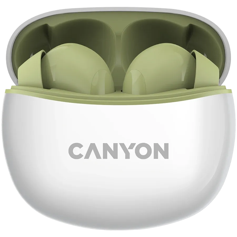 Безжични слушалки Canyon TWS-5, зелени