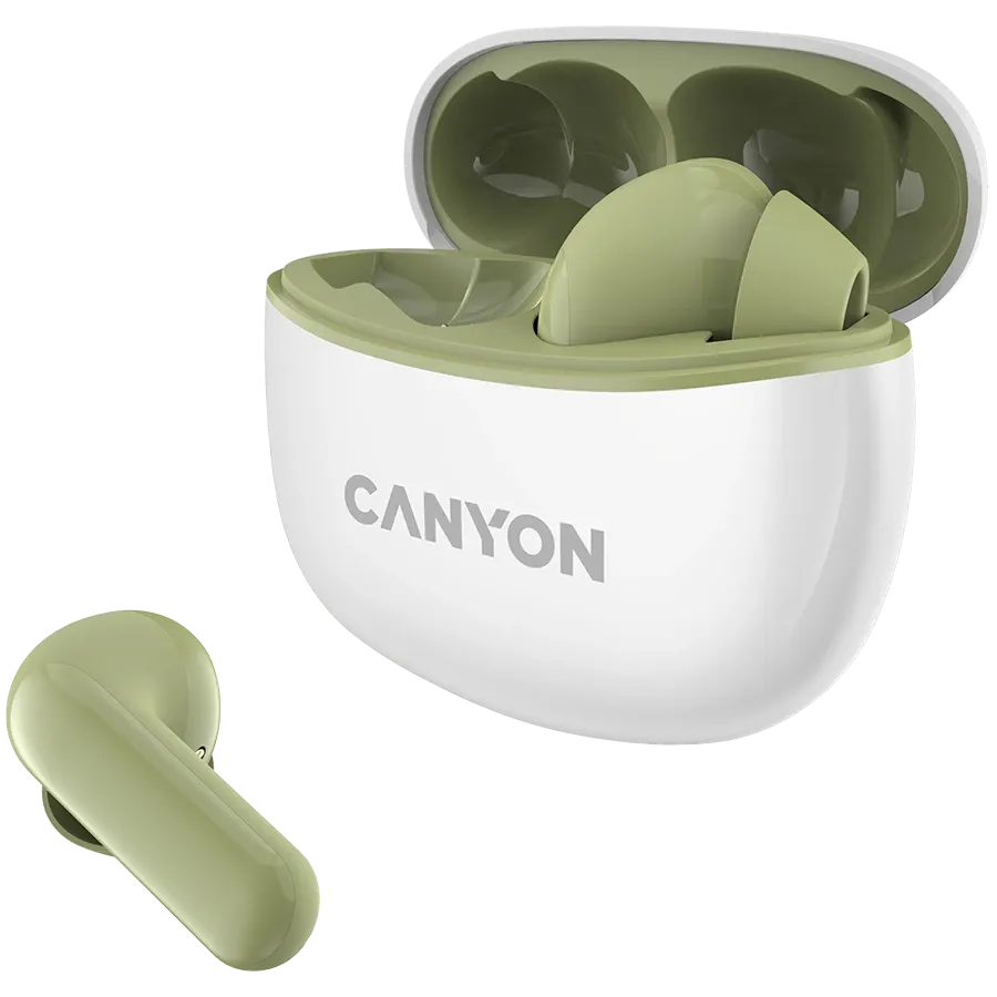 Безжични слушалки Canyon TWS-5, зелени