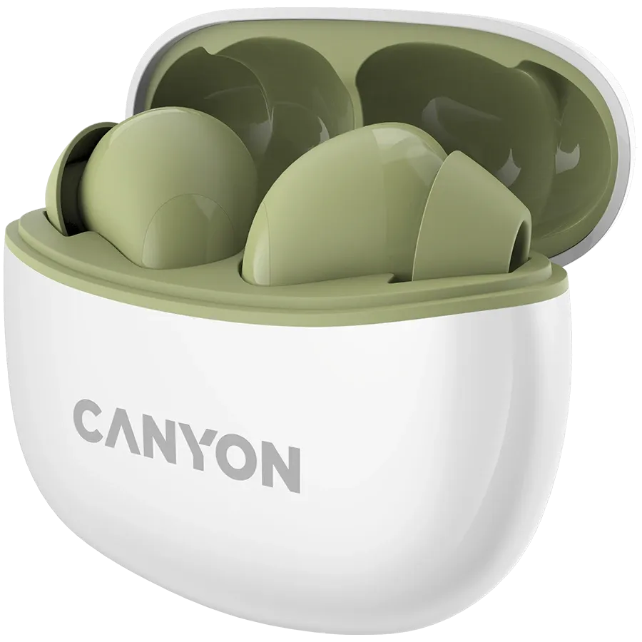 Безжични слушалки Canyon TWS-5, зелени