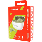 Безжични слушалки Canyon TWS-5, зелени