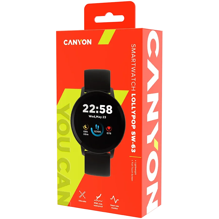 Смарт часовник Canyon Lollypop SW-63 (CNS-SW63BB)