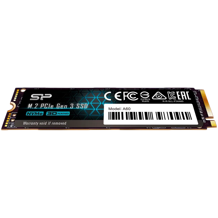 SSD диск Silicon Power Ace, A60 2TB SSD PCIe Gen 3x4 PCIe Gen3 x 4 & NVMe 1.3
