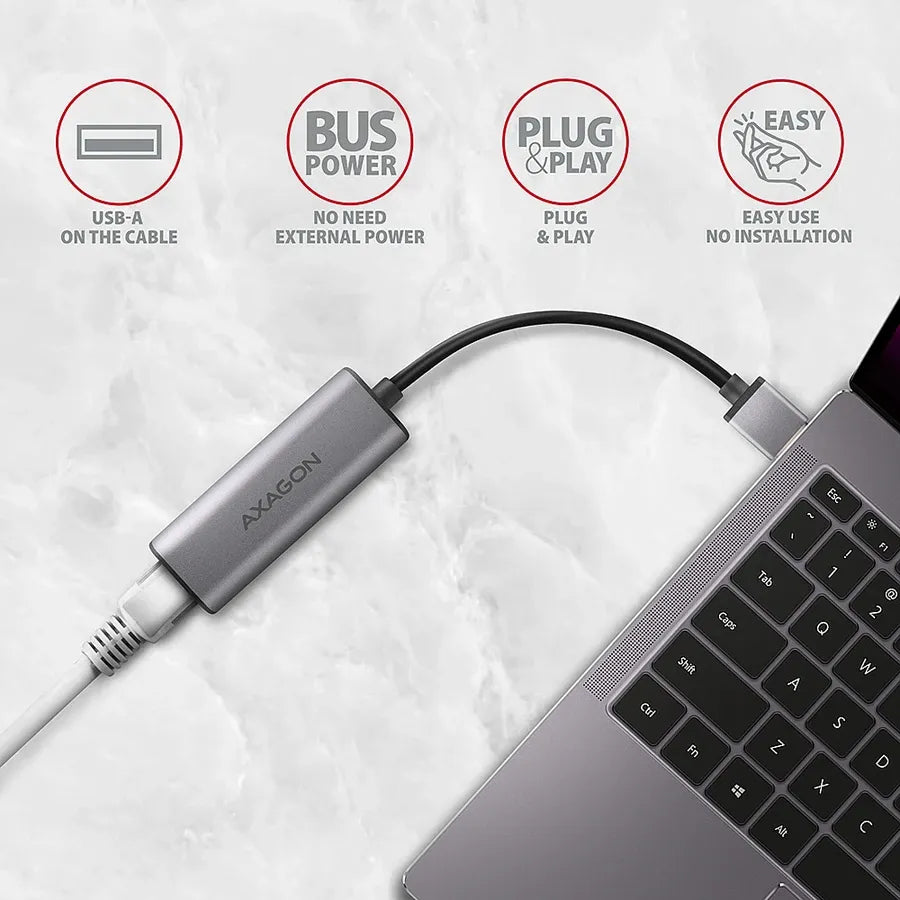 Адаптер Axagon ADE-25R Superspeed USB-A 2.5 Gigabit ETHERNETCompact aluminum