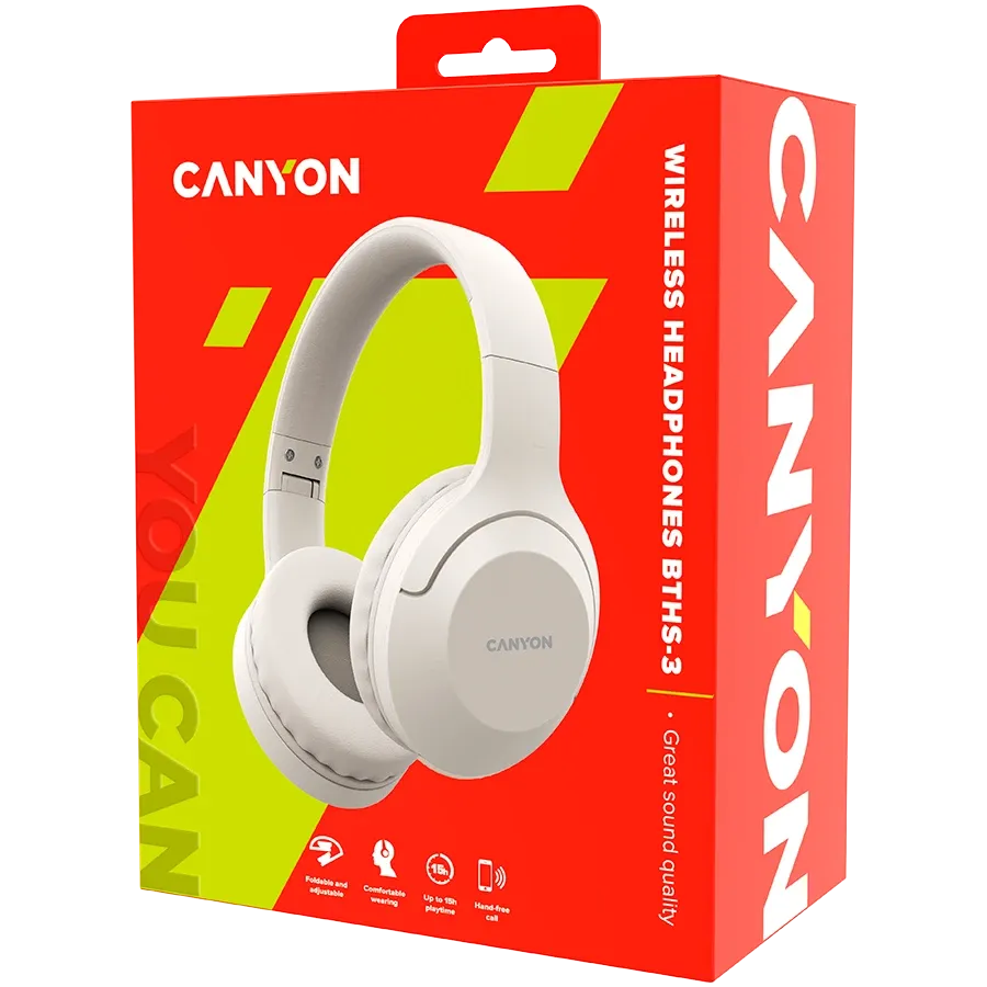 Слушалки Canyon BTHS-3, бежови