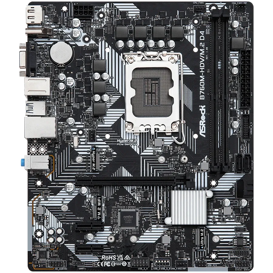 Дънна платка ASRock MB Desktop B760M-HDV/M.2 D4