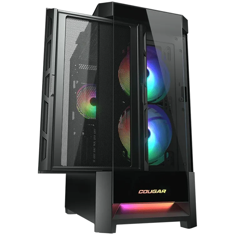 Компютърна кутия Cougar Duoface RGB PC Case, Mid Tower, черна