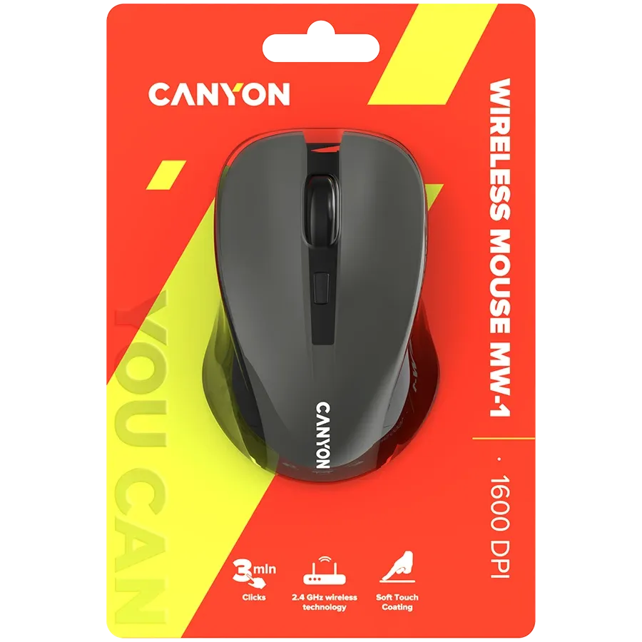 Мишка Canyon MW-1 Wireless, сива