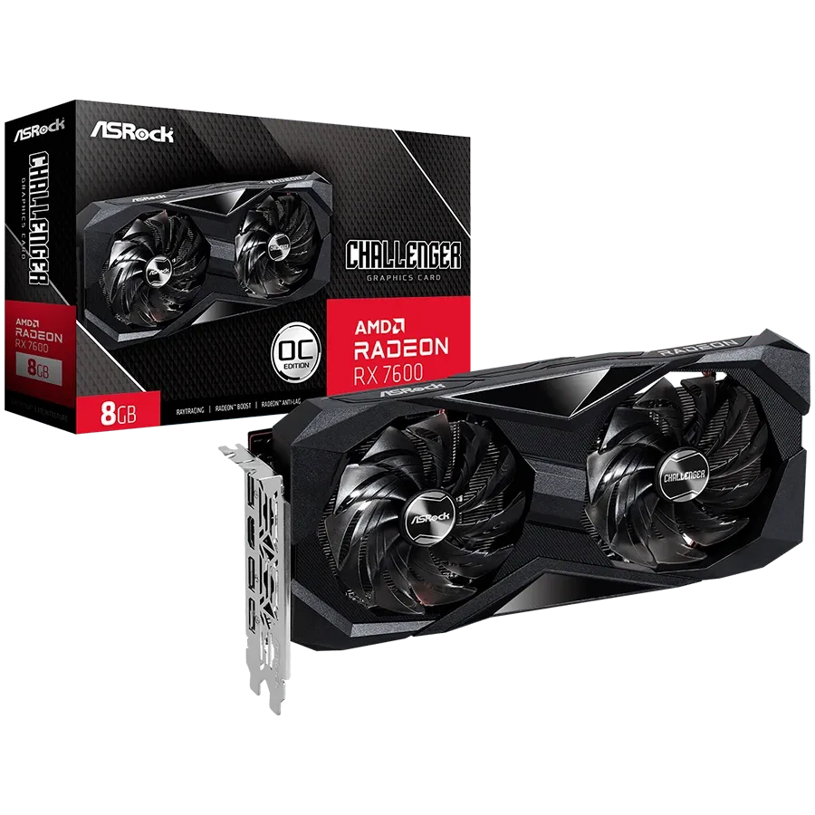 Видео карта ASRock AMD Radeon RX-7600 Challenger 8GB GDDR6 128bit