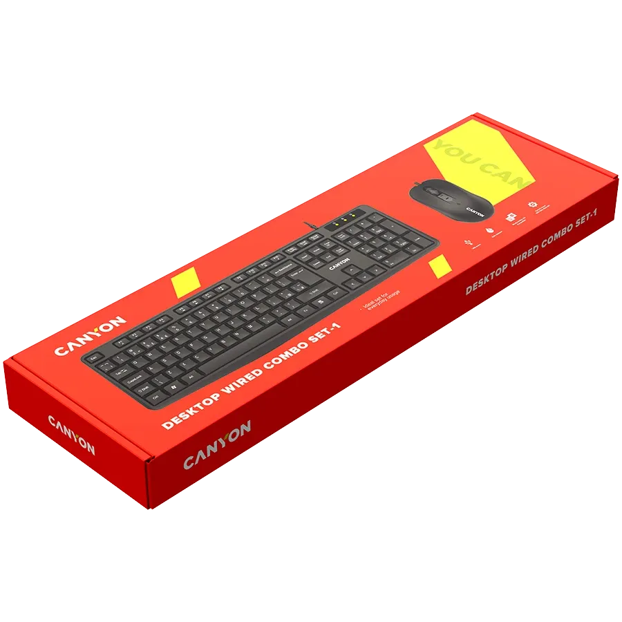 Клавиатура Canyon USB standard KB, water resistant BG layout bundle