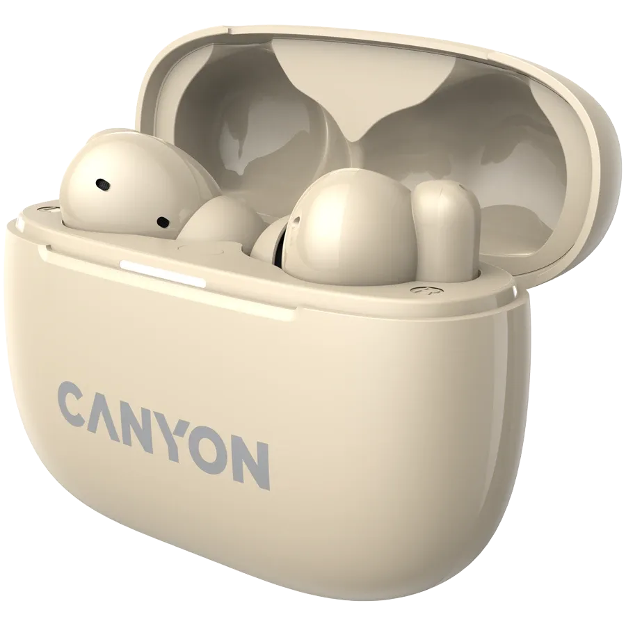 Безжични слушалки Canyon OnGo TWS-10 ANC+ENC, бежови