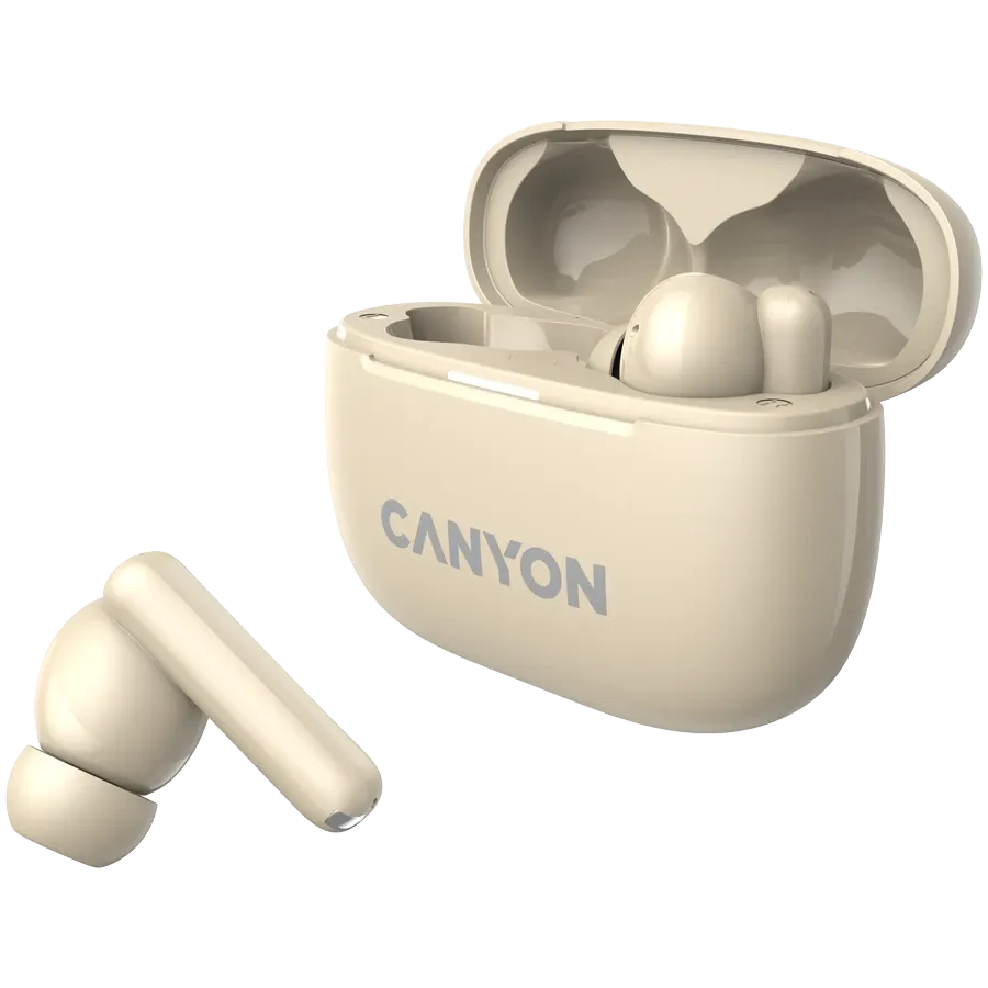 Безжични слушалки Canyon OnGo TWS-10 ANC+ENC, бежови