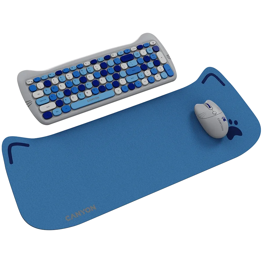 Клавиатура Canyon HSET-W6 EN + Kitty Edition AAA+АА Wireless, синя