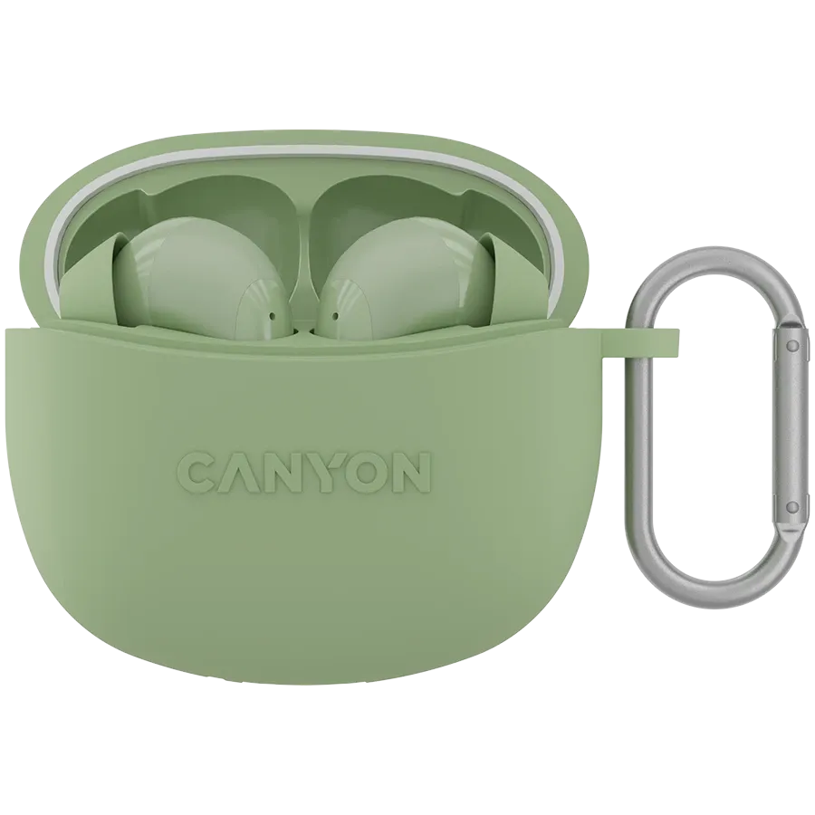 Безжични слушалки Canyon TWS-5, зелени