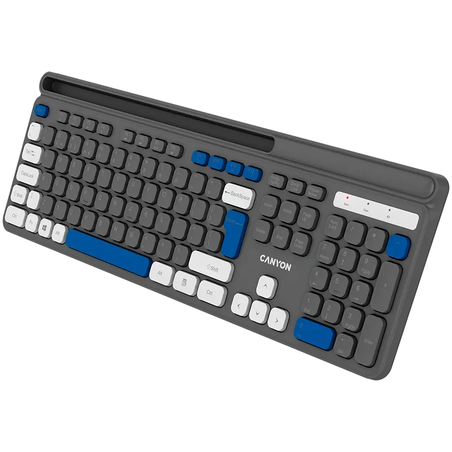 Клавиатура Canyon HKB-W03 EN AAA Wireless, сива