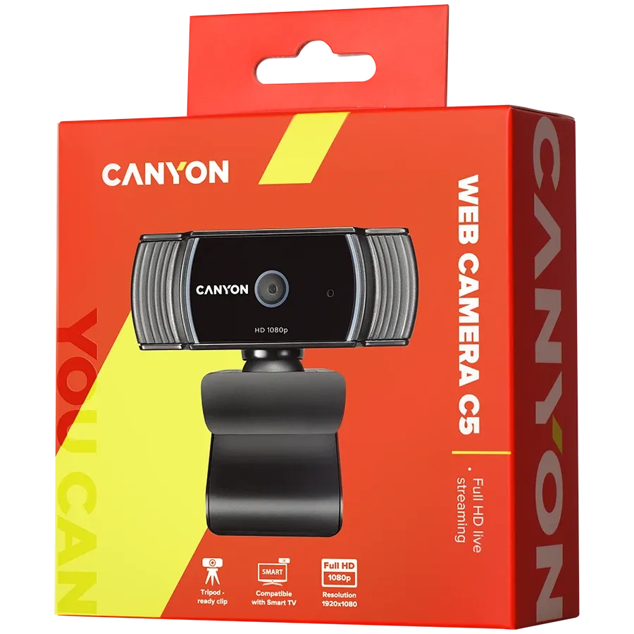Уеб камера Canyon C5 Full HD 1080p Auto Focus, черна