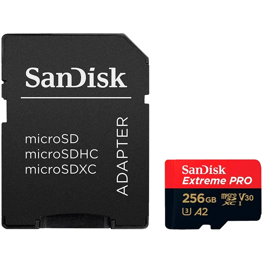 Карта памет SanDisk Extreme PRO microSDXC 256GB + SD Adapter + 2 years