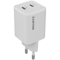 Зарядно устройство Canyon charger CU45CC GaN 45W 2xPD EU, бяло