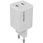 Зарядно устройство Canyon charger CU45CC GaN 45W 2xPD EU, бяло