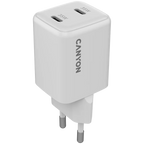 Зарядно устройство Canyon charger CU35CC GaN 35W 2xPD EU, бяло