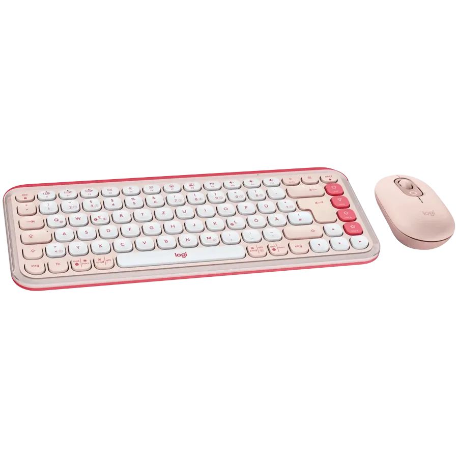 Клавиатура Logitech POP ICON COMBO, ROSE, US INT'L, BT, INTNL-973