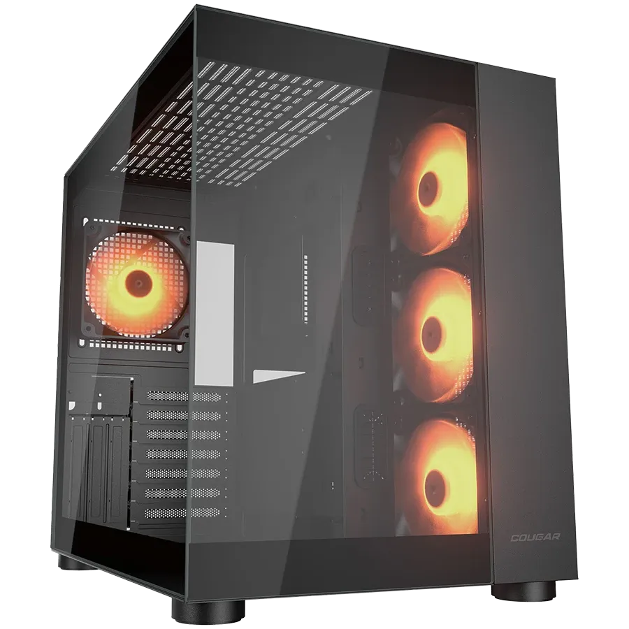 Компютърна кутия Cougar FV150 RGB PC Case, Mid tower, черна